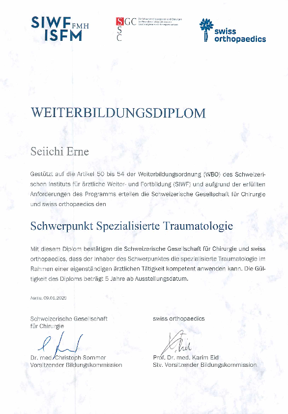 Weiterbildungsdiplom Interdisziplinärer Schwerpunkt für Wirbelsäulenchirurgie | Prof. Weckbach Weiterbildungsdiplom Interdisziplinärer Schwerpunkt für Wirbelsäulenchirurgie | Prof. Weckbach